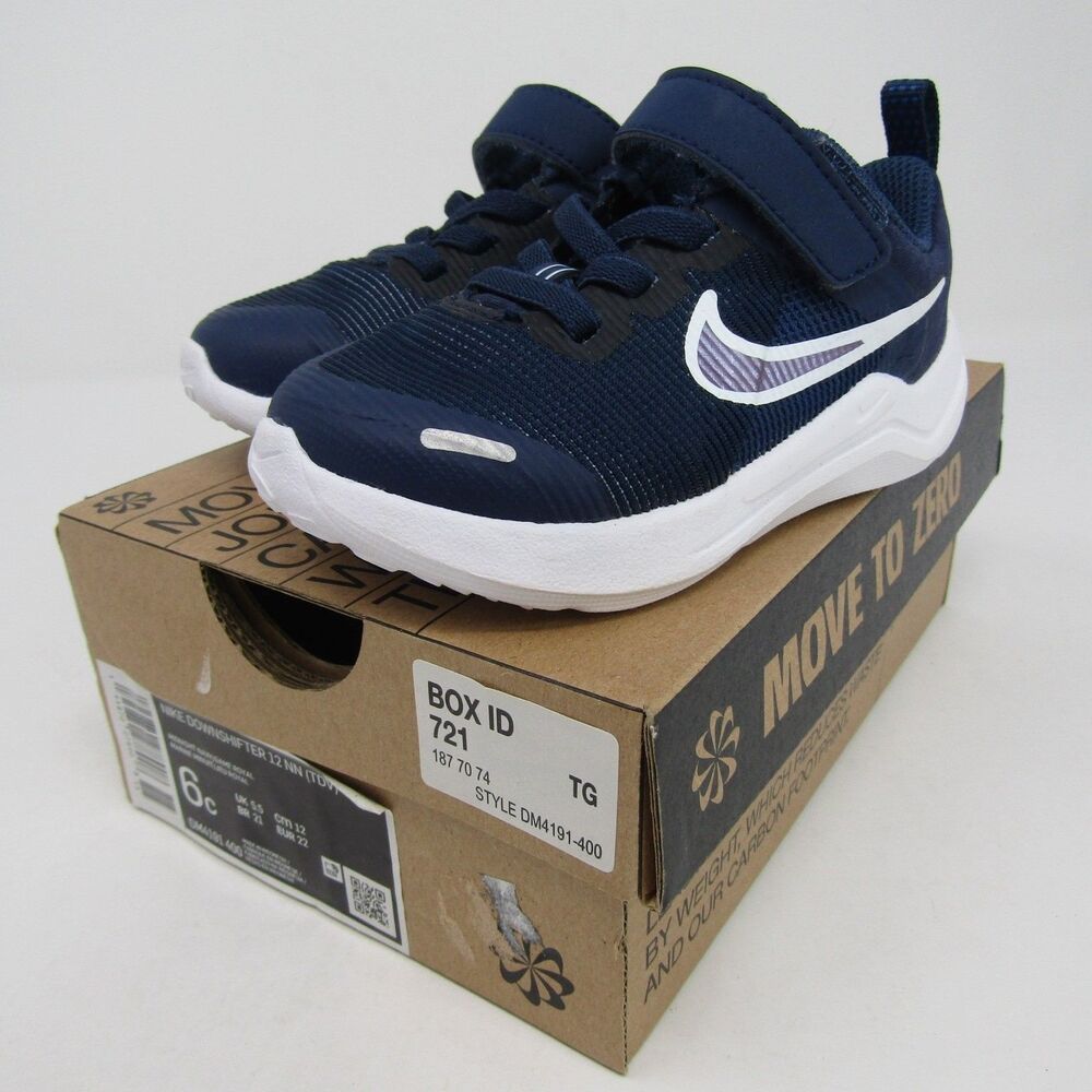 Nike Downshifter 12 NN (TDV) Midnight Navy Game Royal Toddler Shoes Size 6C New